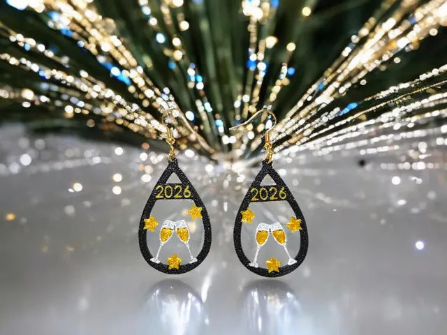 Happy 2026 earrings