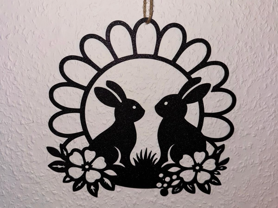 Oster-Wanddeko mit Hasenpaar – Frühling design