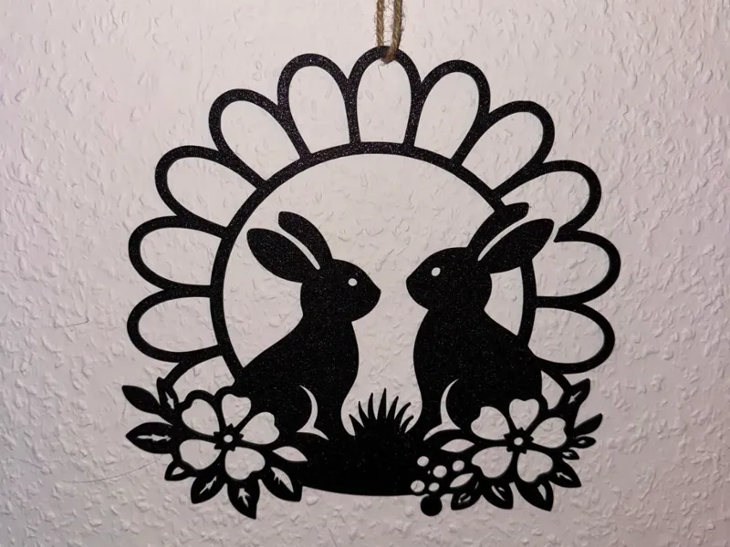 Oster-Wanddeko mit Hasenpaar – Frühling design