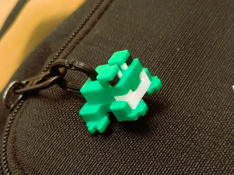 Minecraft frog keychain
