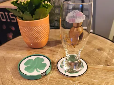 St Patrick's clover coaster