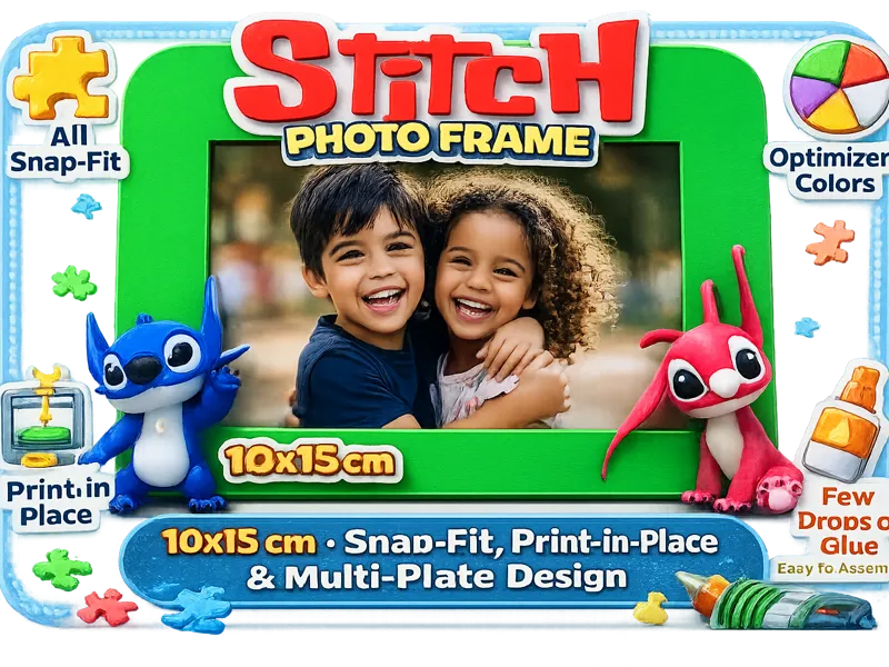 Stitch & Angel 3D Photo Frame 10x15cm - Easy build