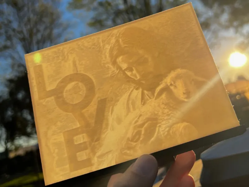 Jesus Christ Holding Lamb LOVE Lithograph