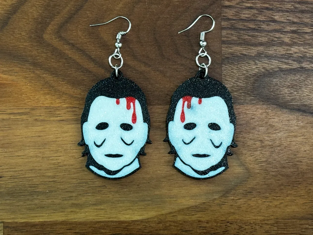 Multicolor Michael Myers Halloween Earrings! view 2