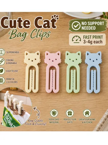 Clip o pieza de sujeción: Cat Kitty Cute Animal Bag Clips – Paper Clip Fast — vista de referencia 2