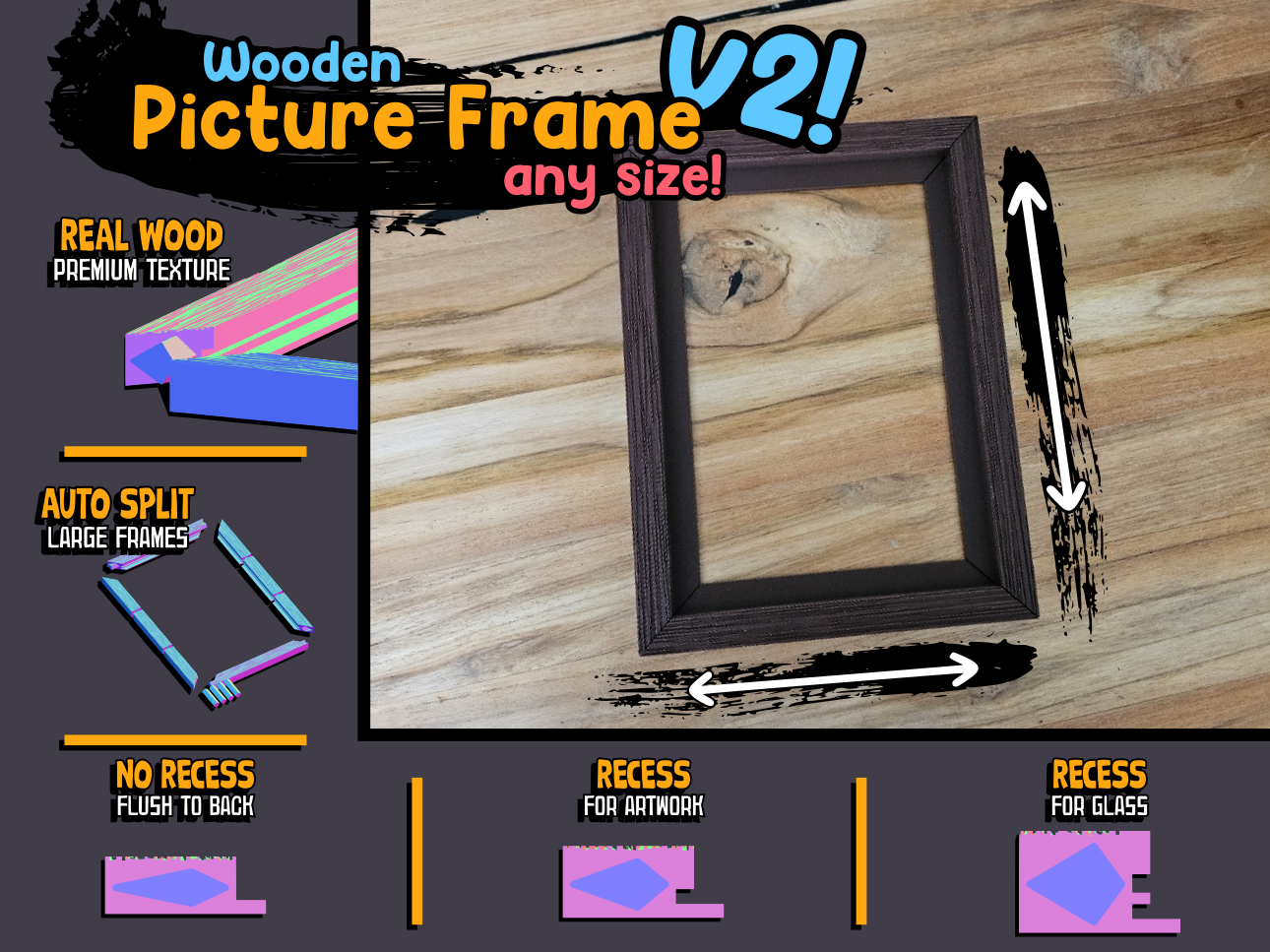 Customizable Wooden Picture Frame V2