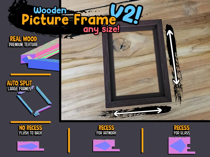 Customizable Wooden Picture Frame V2