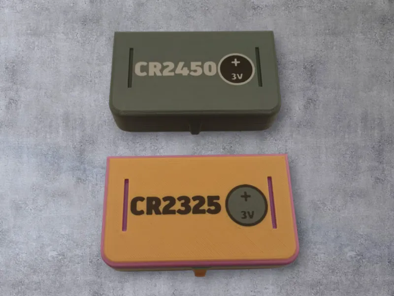CR2450 CR2325 BATTERY BOX HOLDER (print in place)