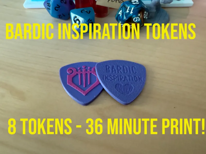 Bardic Inspiration Tokens - "Guitar Pick" Style