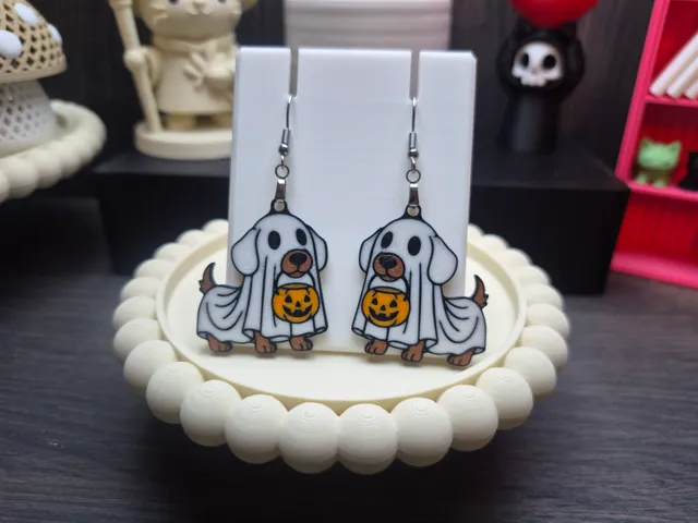 Ghost Dog Trick-or-Treater Earrings