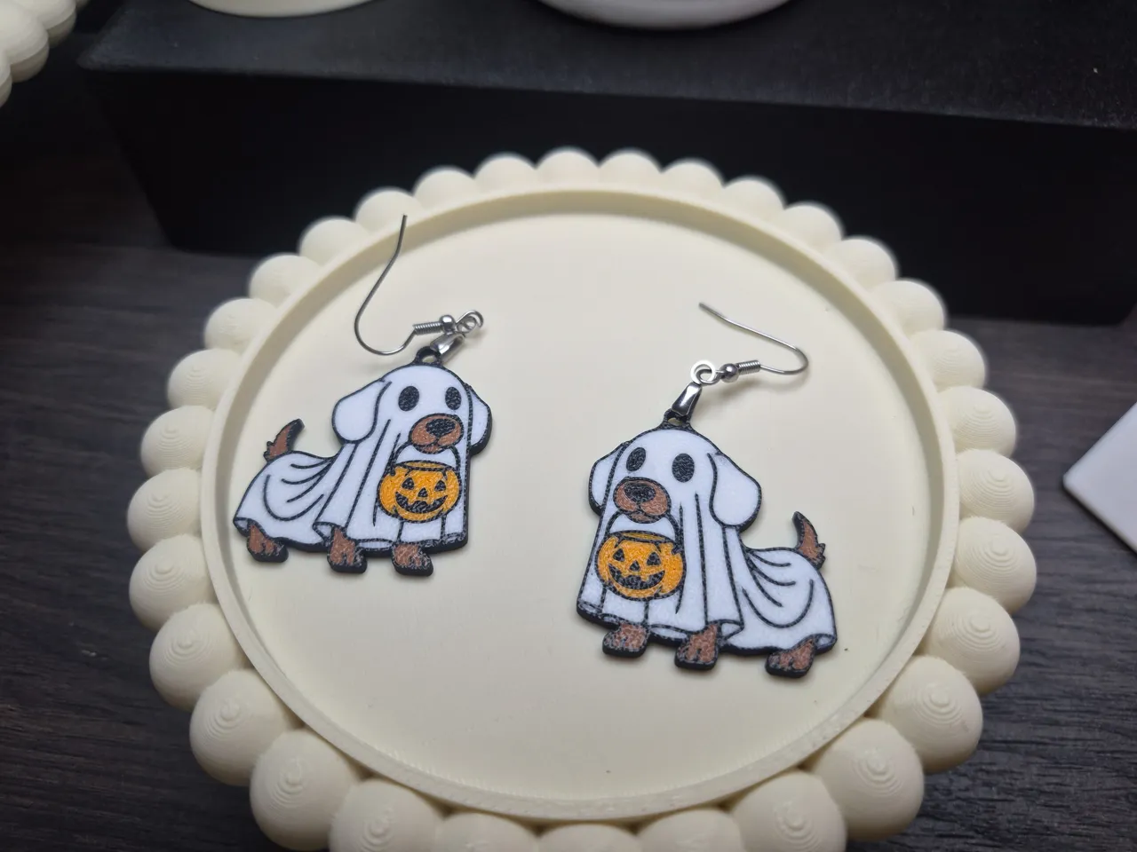 Ghost Dog Trick-or-Treater Earrings view 3