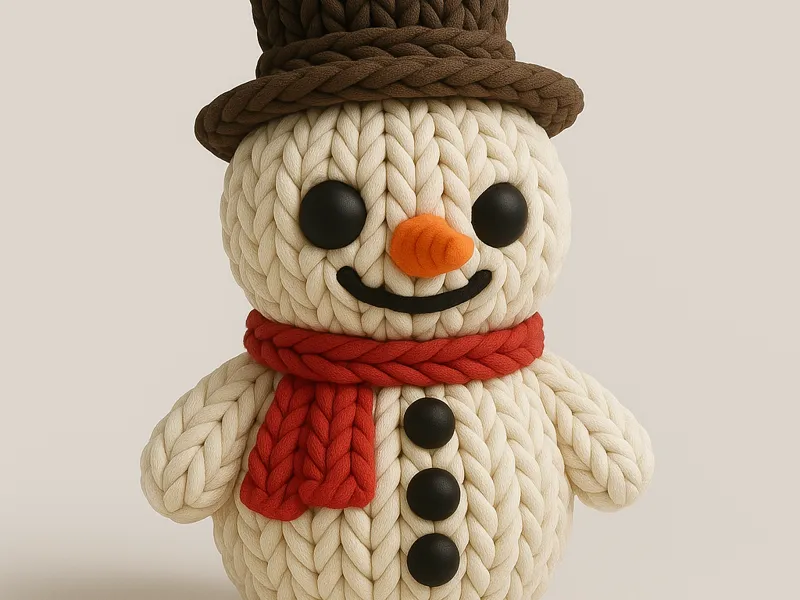 Knitted Snowman with Top Hat – Cute Winter