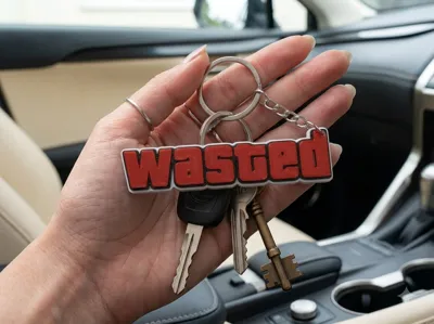 GTA Wasted Keychain - 3D Printed Gamer Gift