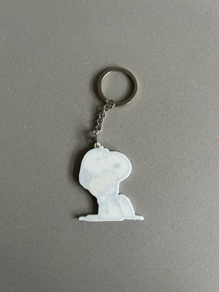 Cute Snoopy Hugging Heart Keychain - Free 3D Print Model - MakerWorld