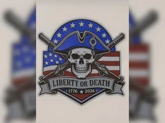 Liberty or Death Skull Badge hueforge print