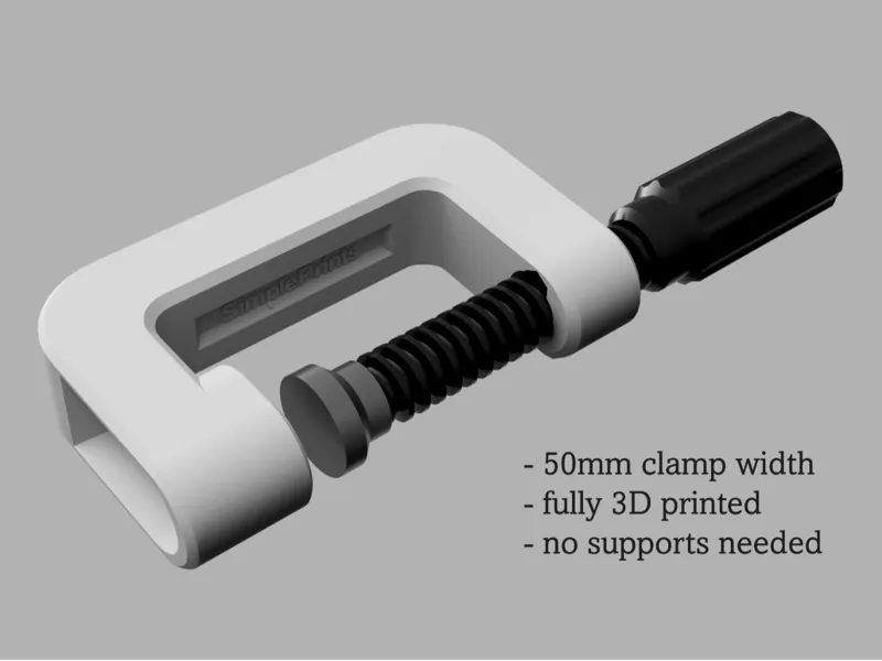 C Clamp fully 3d Printed 50mm