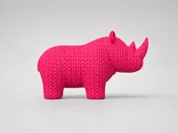 Knitted Rhino Figurine