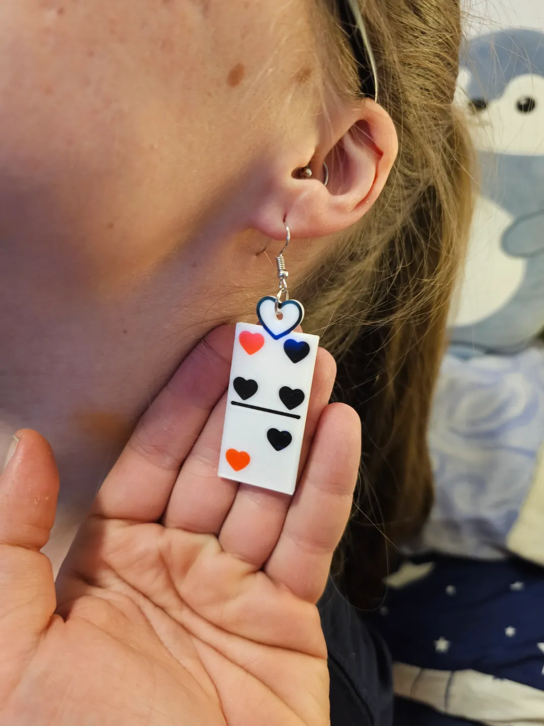 Heart Domino Earrings view 3