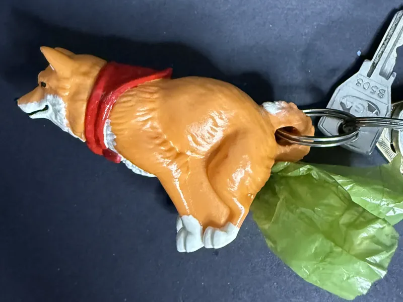 Shiba Poop Bag Holder Key Ring