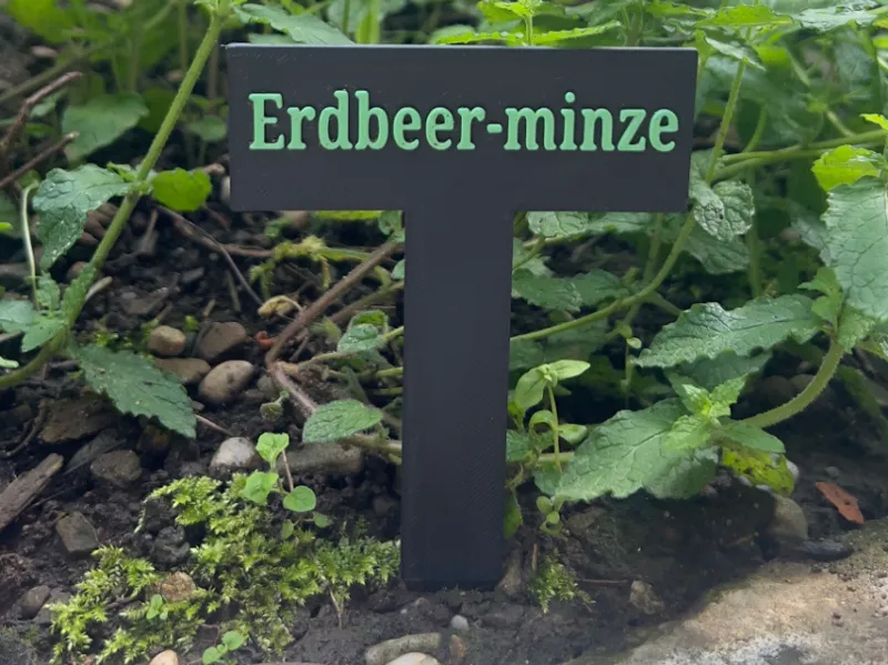 Erdbeer-Minze Plant Sign/ Schild