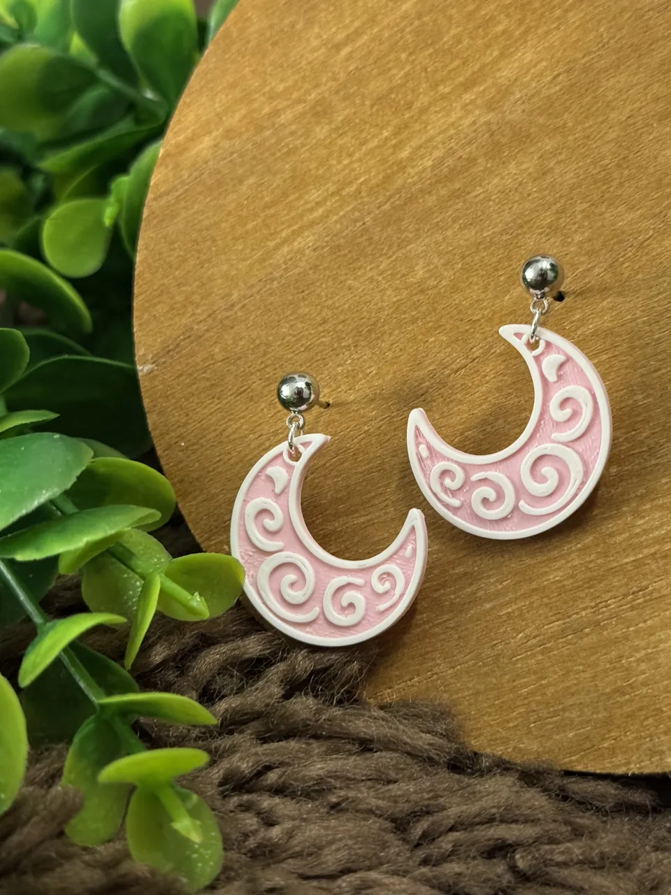 Butterfly, Moon and Flower Earrings view 4