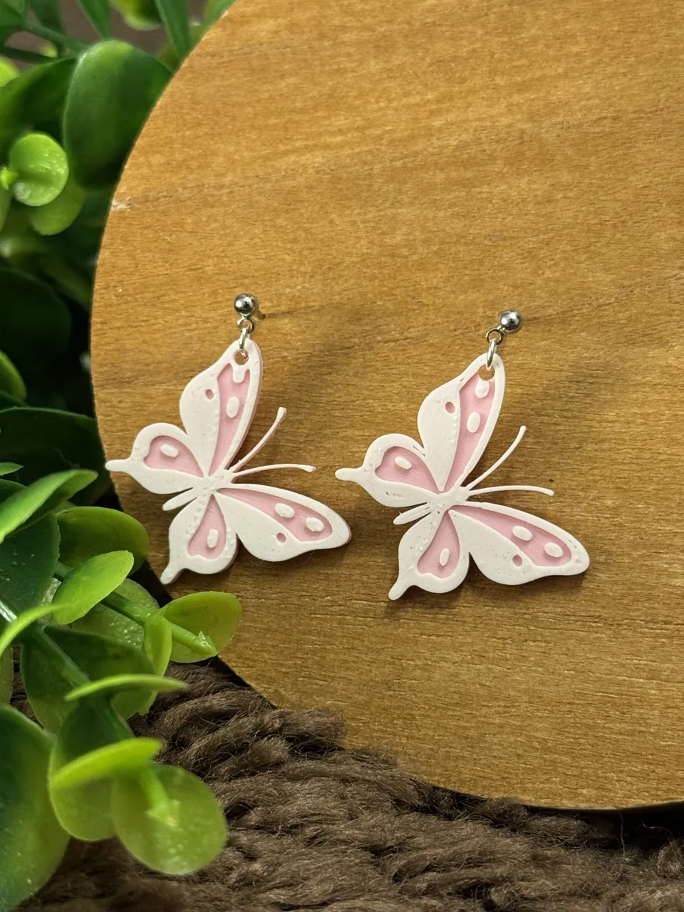 Butterfly, Moon and Flower Earrings view 3