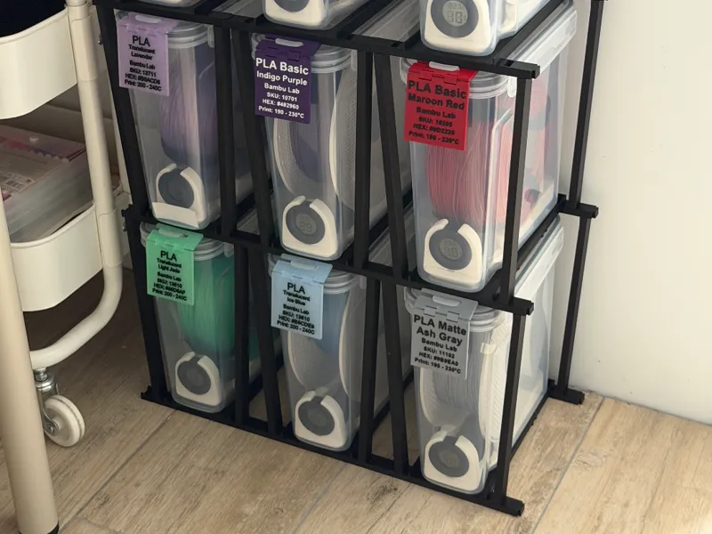 Layomate Filament Storage Rack: Cereal box version
