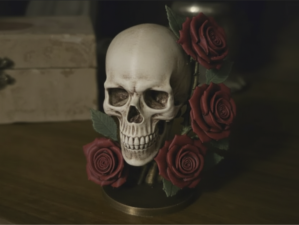 Skull and Roses composition