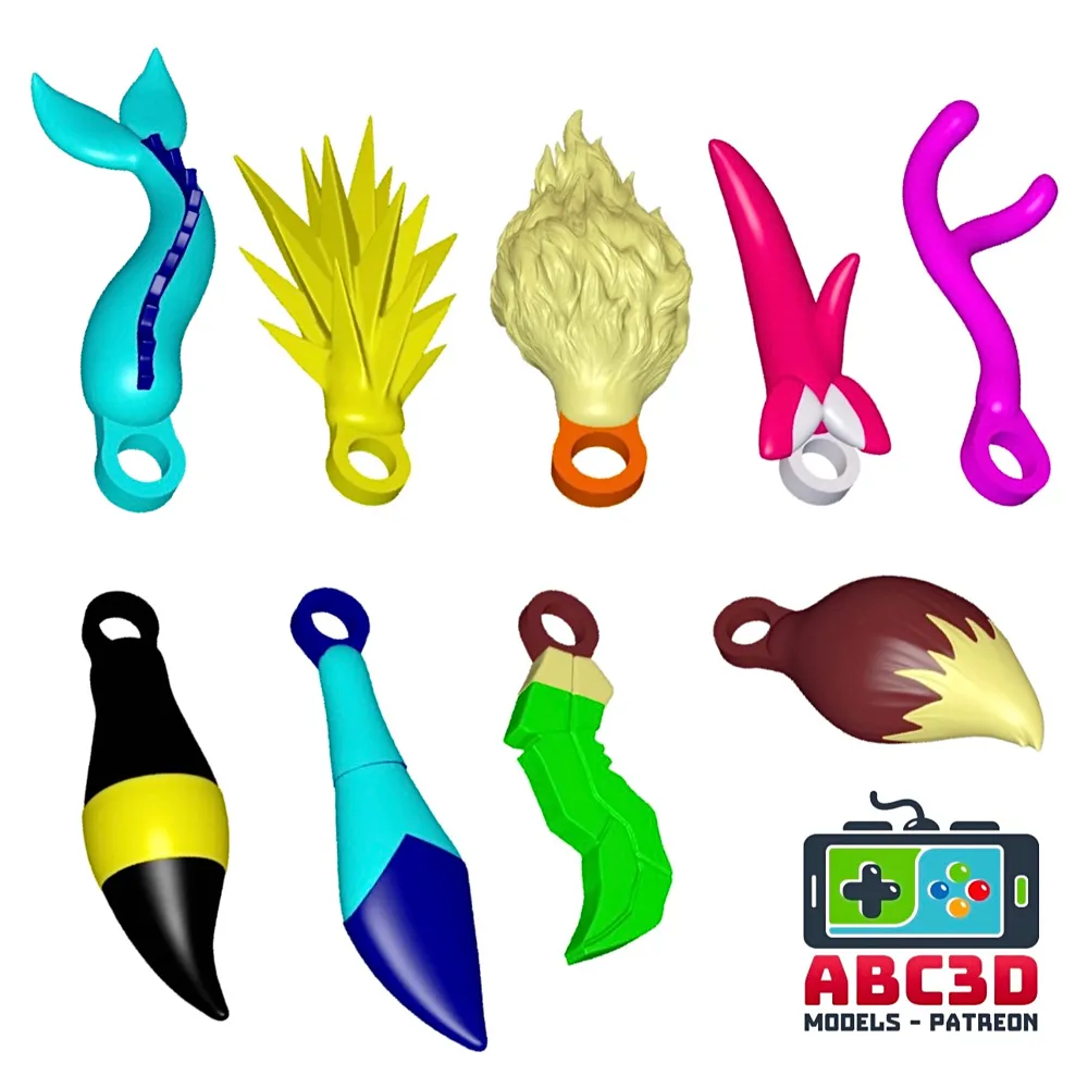 Portachiavi Eevee! Evoluzioni di Eevee Pokémon da ABC3D - Maker World