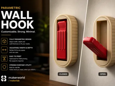 Parametric foldable wall hook