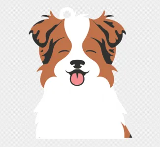 Keychain Australian Shepherd Red Merle 4 color