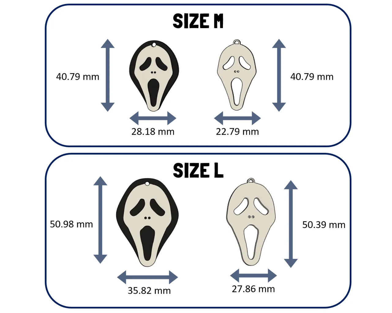 Scream earrings halloween view 2