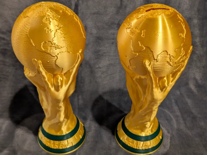 Full Sized Fifa World Cup Trophy and Coin Bank