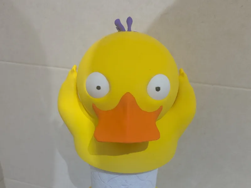 Kitchen/toilet paper spool holder psyduck