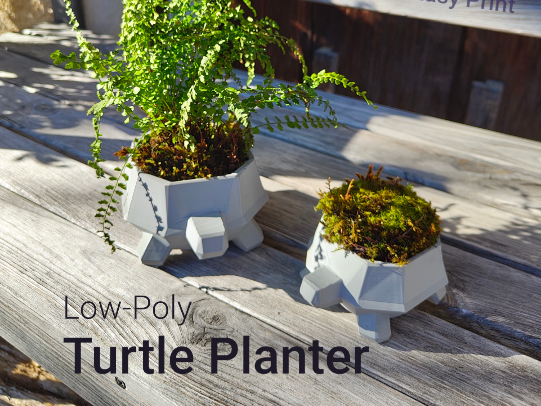 Miniatura 1 do modelo 3D Low-Poly Turtle Planter