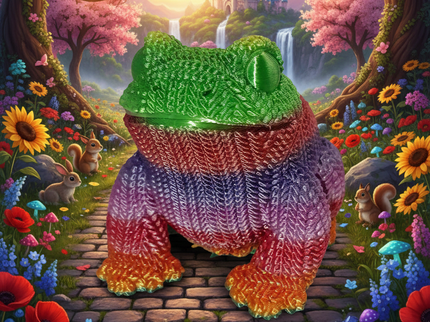 Crapaud tricoté - Knitted Frog
