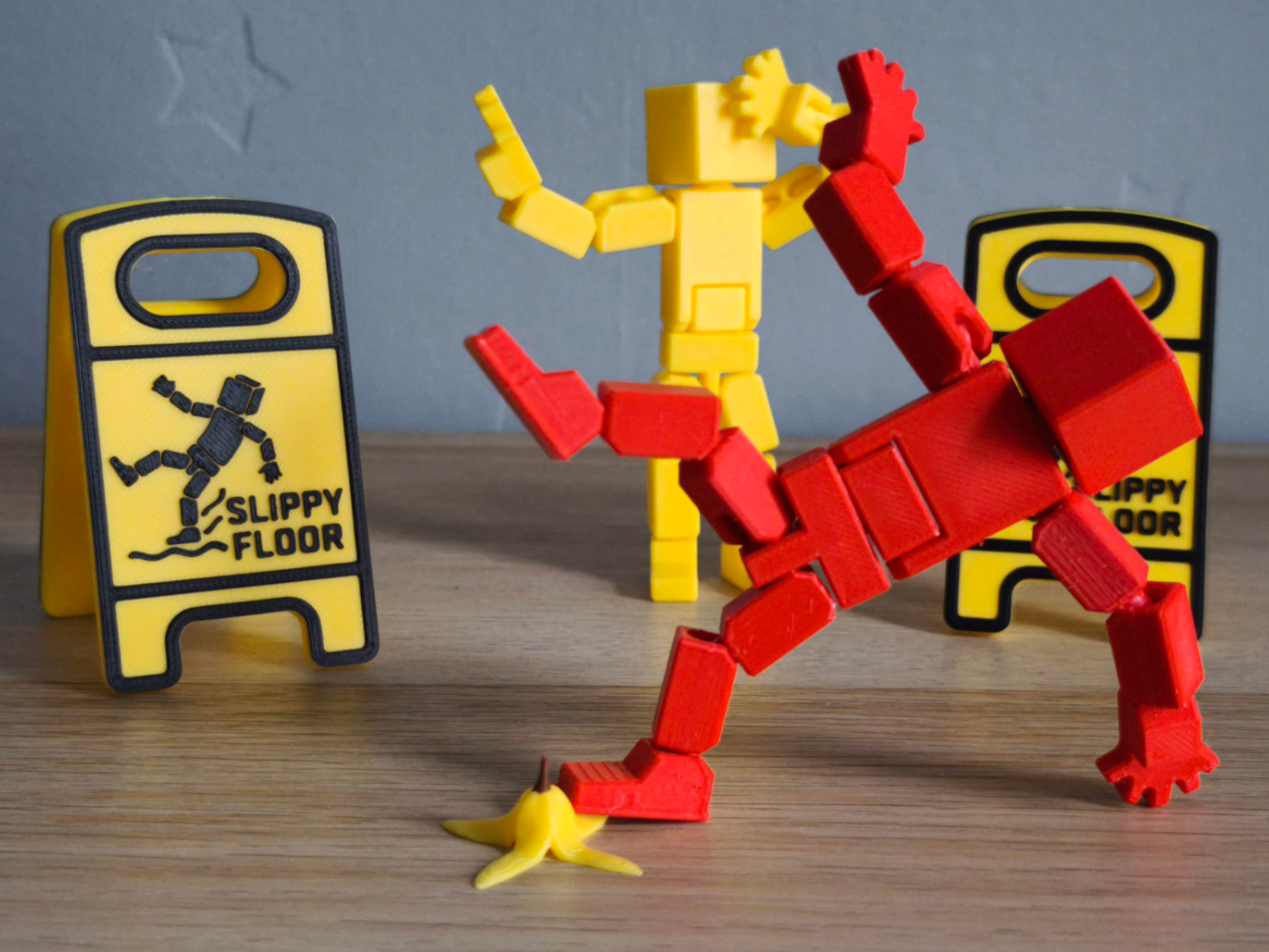 Blank Man Banana Slip Set – Slippy Floor Warning