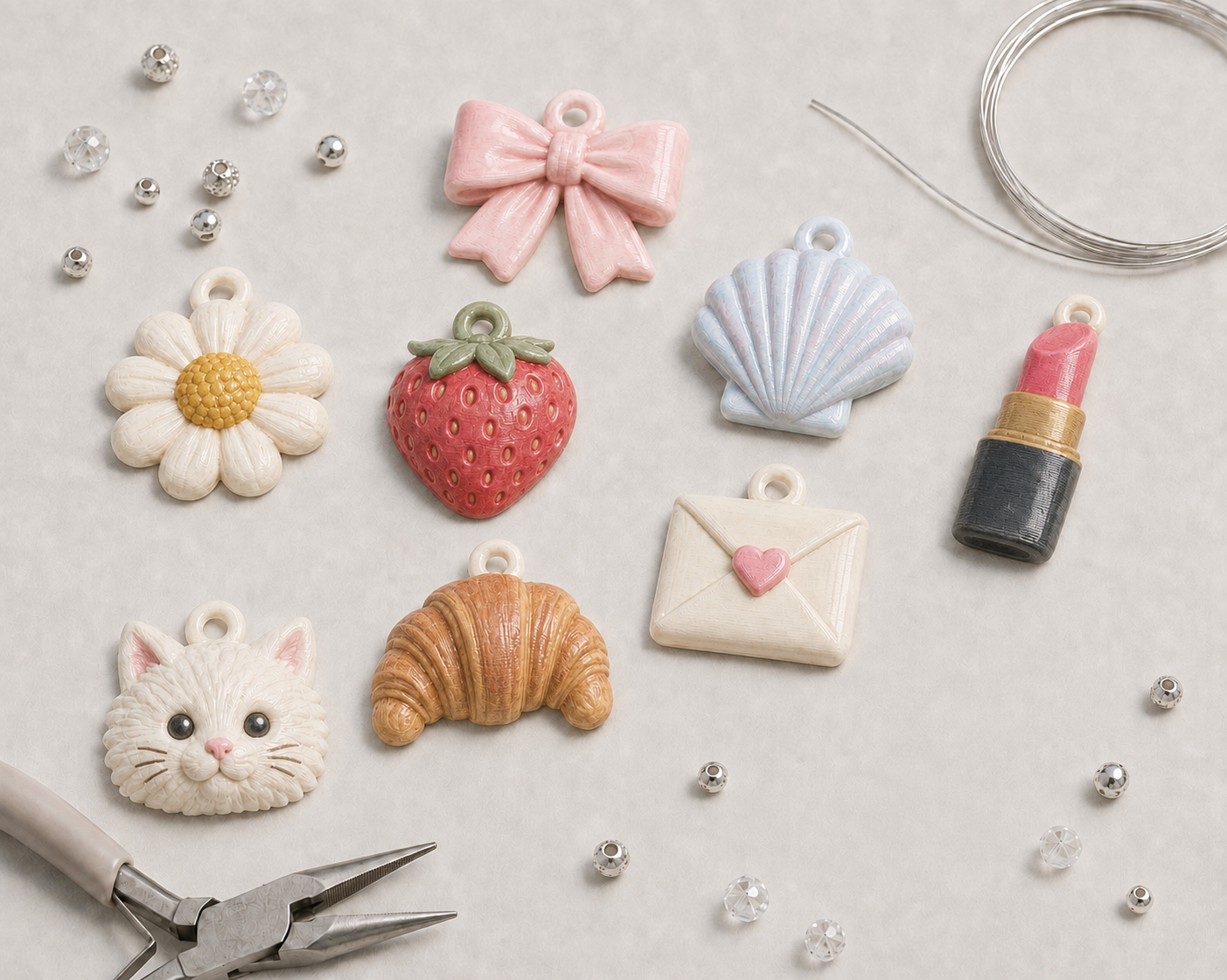 Sweet Little Things 8 Cute Bag Charms & Keychains - 1