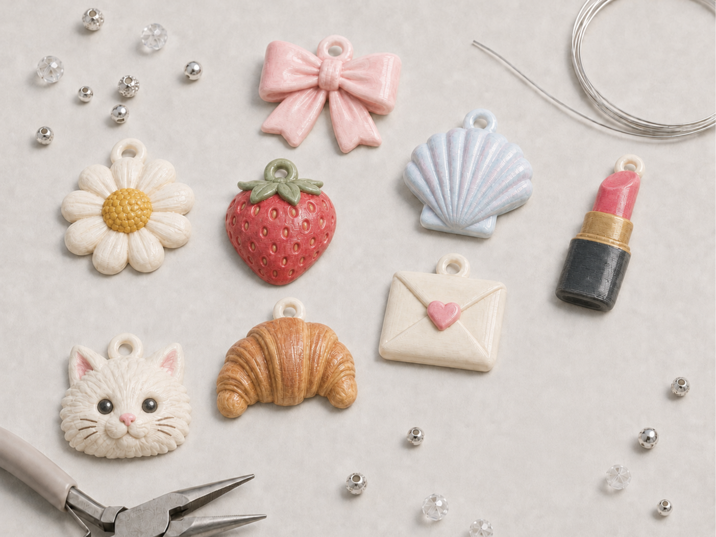 Sweet Little Things 8 Cute Bag Charms & Keychains 3D model