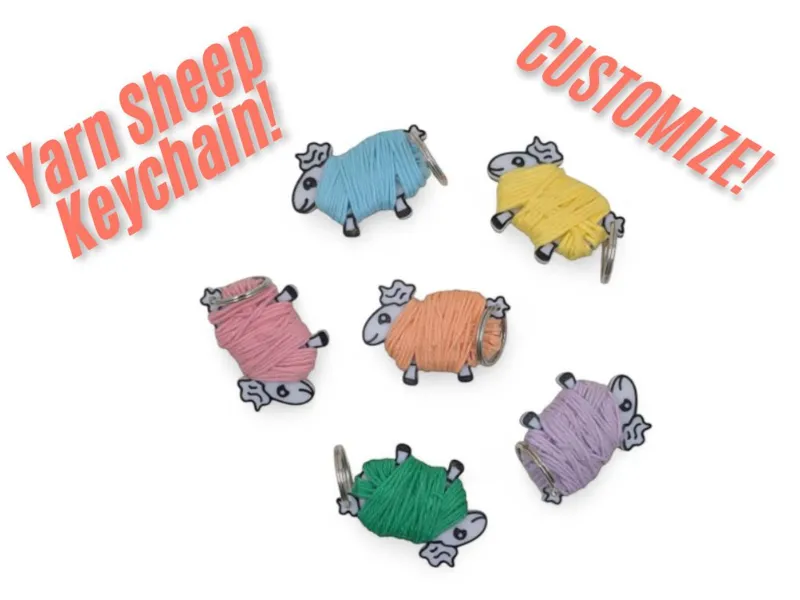 Yarn Sheep Keychain