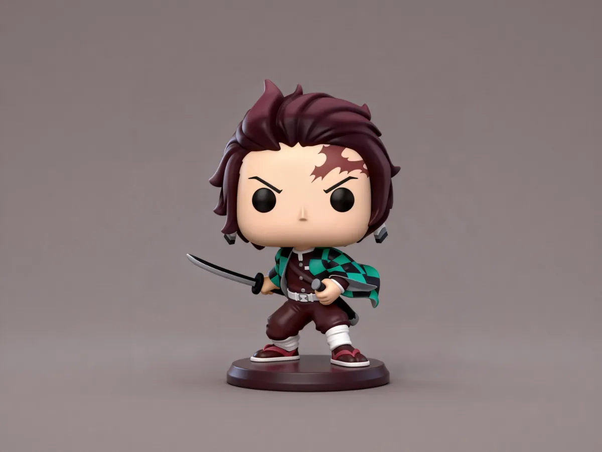 Kamado Tanjiro holding sword - Demon Slayer anime peripheral figure ...