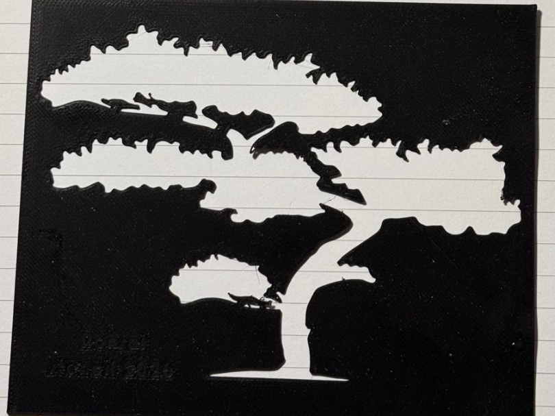 A bonsai stencil