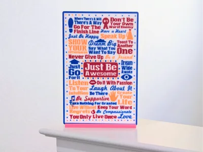 Inspirational "Just Be Awesome" Multi-Color Sign