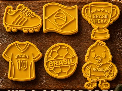 Cookie Cutter-Brazil Cup 6 Models+Handle