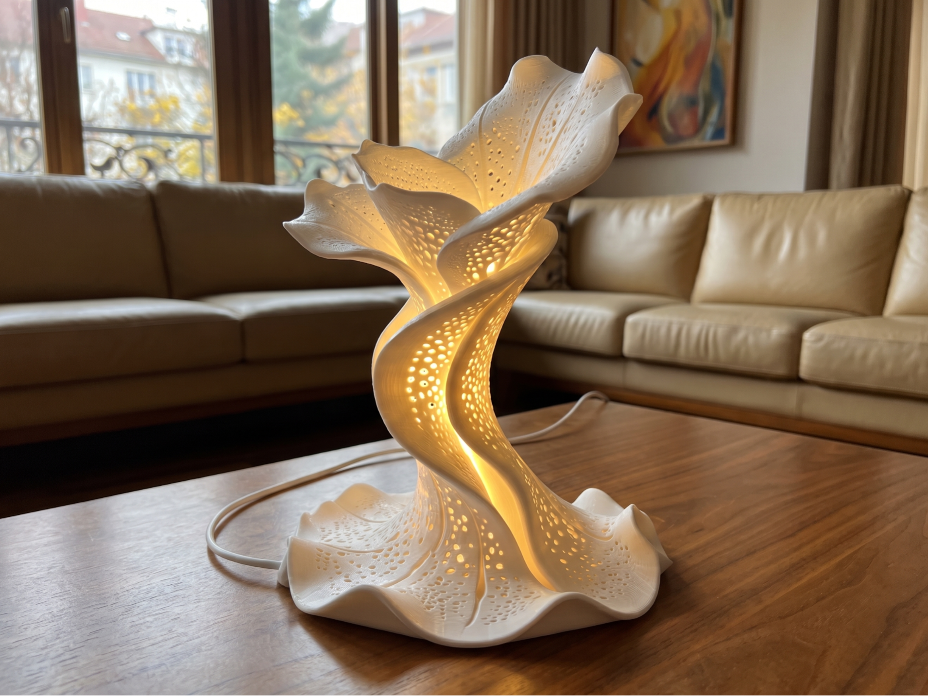 Luminara Bloom – Organic Spiral Flower Lamp - 1