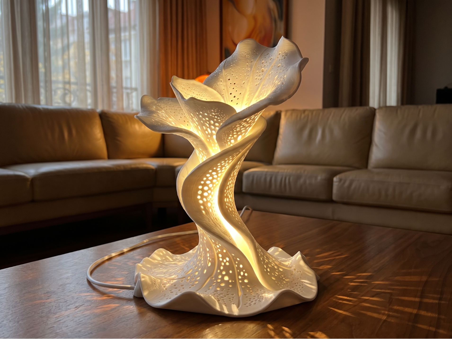 Luminara Bloom – Organic Spiral Flower Lamp