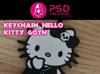 Hello kitty Goth 3D – The Rebel in a Keychain!