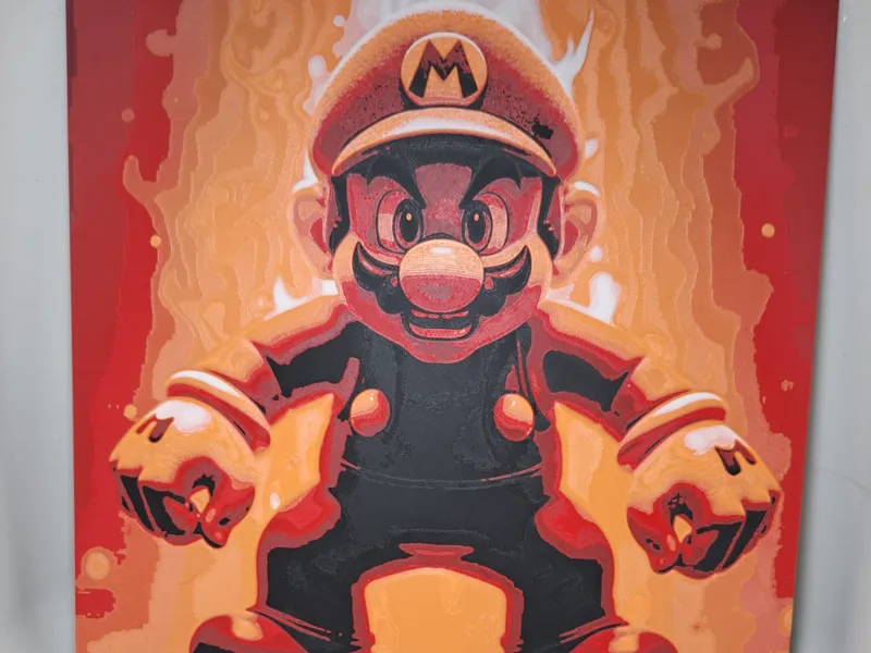 Angry Mario - 200x200 Hueforge