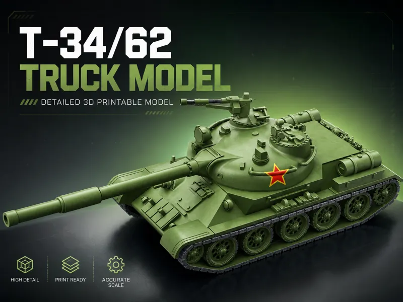 T-34/62 Detailed Tank Model for Collectors