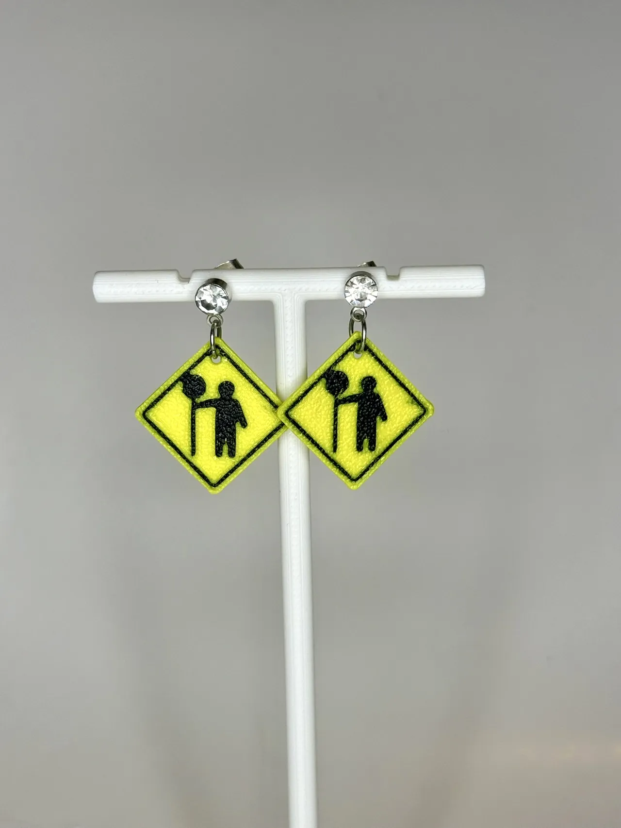 Flagger Ahead Sign Earring view 2